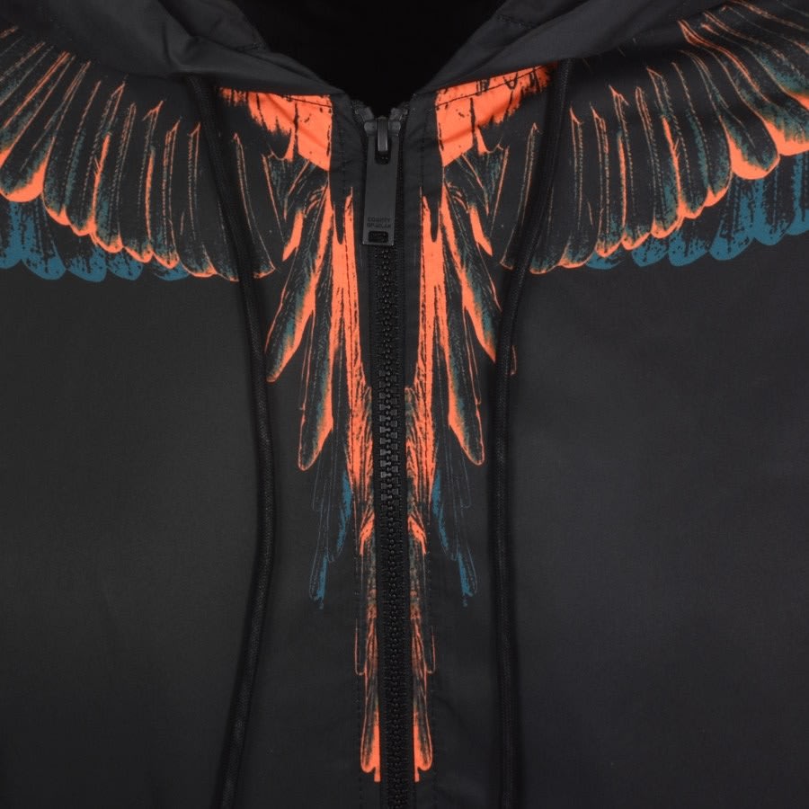 Marcelo Burlon Wings Nylon Full Zip Hoodie Black